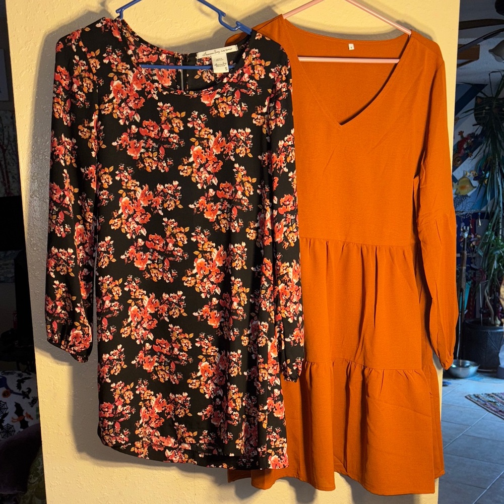 NWOT AMERICAN RAG and Unbranded fall colored midi long sleeve dress bundle